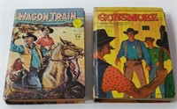 2 VINTAGE WESTERN BOOKS; WAGON TRAIN & GUNSMOKE