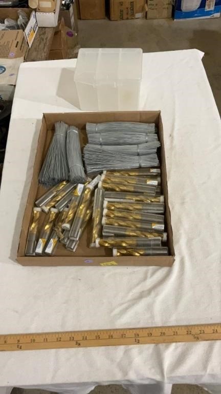 Metal wire bundles, various M.A. Ford drill bits,