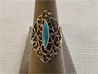 Sterling Silver Turquoise Ladies Ring