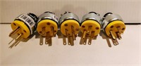 5 New 15 Amp Male Plug Ends