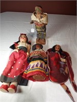 4  9" To 14" Central American Dolls