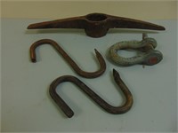 Large Clevis, Hooks & Pick Axe Head