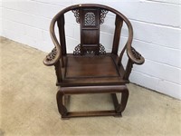 Mahogany Oriental Style Arm Chair