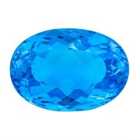 Natural Oval Brazil Swiss Blue Topaz - FL