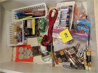 Drawer of Batteries & Other Home Goods