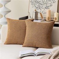 Square Cushion Cover 17"x17"(2 Pack, Hazel Brown)