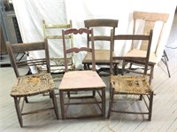 6 chaises en bois anciennes