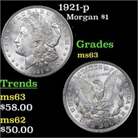 1921-p Morgan $1 Grades Select Unc