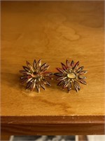 Crown Trifari Star Burst Earrings (living room)