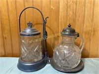 Antique pickle jar and pitcher set