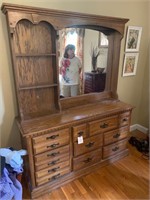 MCM DRESSER WITH MIRROR AND LIGHT