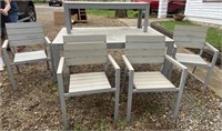 Patio Table, 4 Chairs and Bench