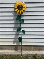 Metal Art Sunflower Lawn Ornament 56” Tall