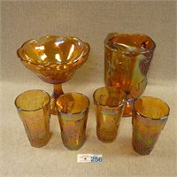 Iridescent Glass Water Set & Compote