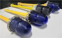 4 Vtg. Stapleton Airport Blue Taxiway Lights