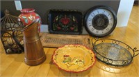 Assorted Décor, Trays, Clock