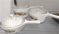 CORNING WARE COVERED POTS
