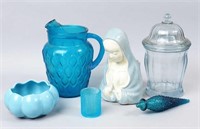 Alamo Pottery Planter, Blue Pitcher & More