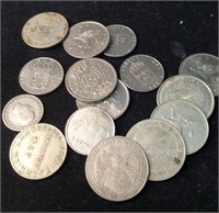Bag of  foreign coins