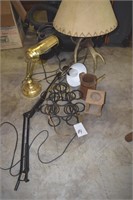 Lamps, candle stand, stein, etc