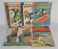 6 Vtg Dell Comics - Disney, Dick Tracy