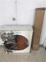 Warehouse wood box fan and two 40 watt