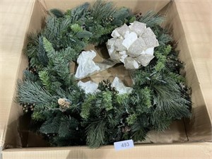 (2) 36" Battery Op Majestic Christmas Wreaths