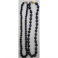 2 Strings Of Natural Tahitian Pearl Necklace Peac