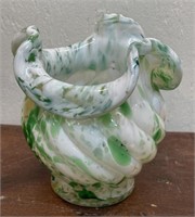 Blown glass ruffle edge vase