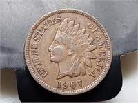 OF) 1907 full Liberty Indian Head cent