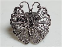 OF) 925 sterling silver butterfly ring size 7