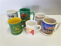 (6) Coffee Mugs, Whataburger, John Deere, Care