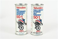 2 VALVOLINE 50/1 SNOWMOBILE MOTOR OIL 16 OZ CANS