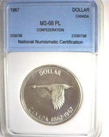 1967 Dollar NNC MS68 PL Confederation