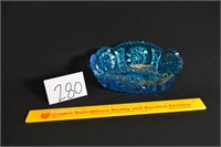 Vintage Blue Cut Glass Dish