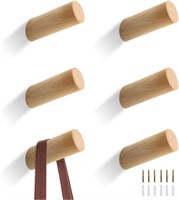 6PCS Wooden Coat Hooks for Wall x3