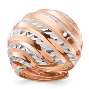 Sterling Silver-  Diamond-cut Adjustable Ring