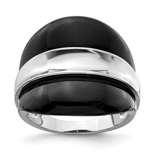 Sterling Silver- Onyx Band Ring