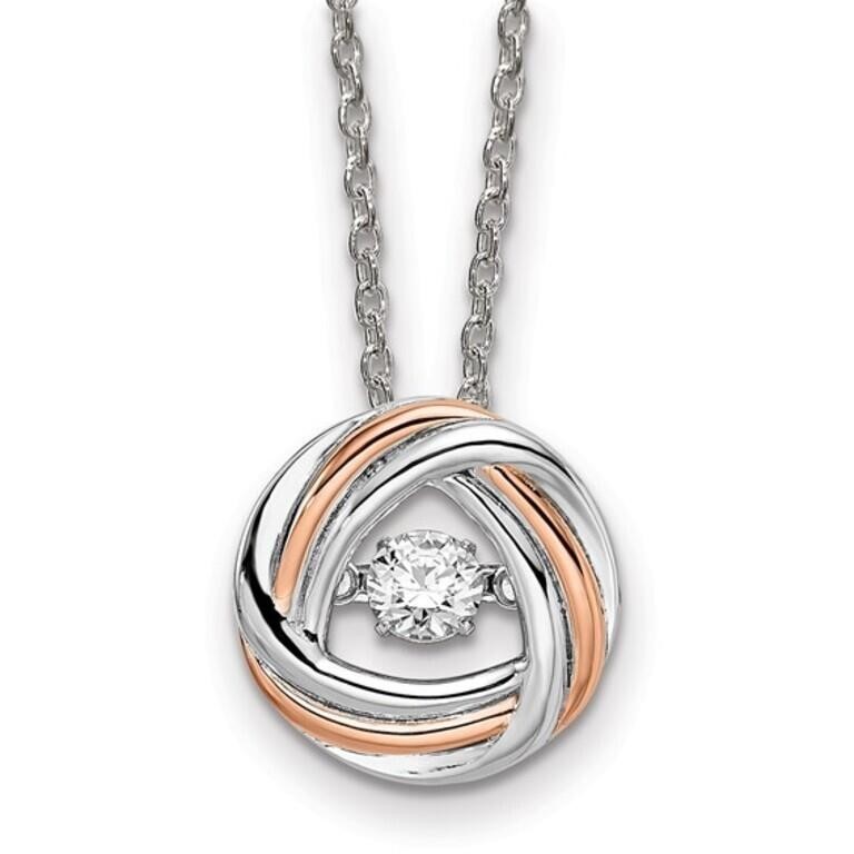 Sterling Silver- Crystal Contemporary Necklace