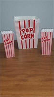 Set of classic popcorn holders 8 in by 8 in by 10