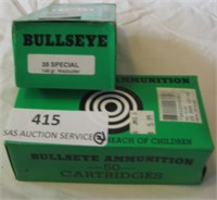 2 Boxes 50 Ct Bullseye 38 Special Bullets