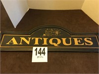 33” Wide Wood Antiques Sign