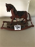 Rustic Look, Hand Carved, Wooden Rocking Horse