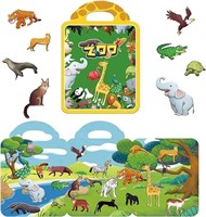 3D Zoo Animals Puffy Sticker Play Set Kids, Reusab
