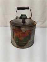 Antique Galvanized Tin Oil Storage Can
