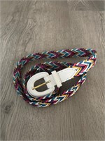 Vintage Chic Colorful Woven Leather Belt