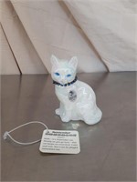 FENTON handpainted Iridescent cat