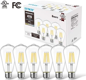 NEW $31 6PK Edison LED Light Bulb, Dimmable