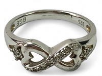 Sterling Silver BGE Diamond Infinite Heart Ring