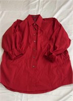 Red longsleeve button up 17 1/2 34-35